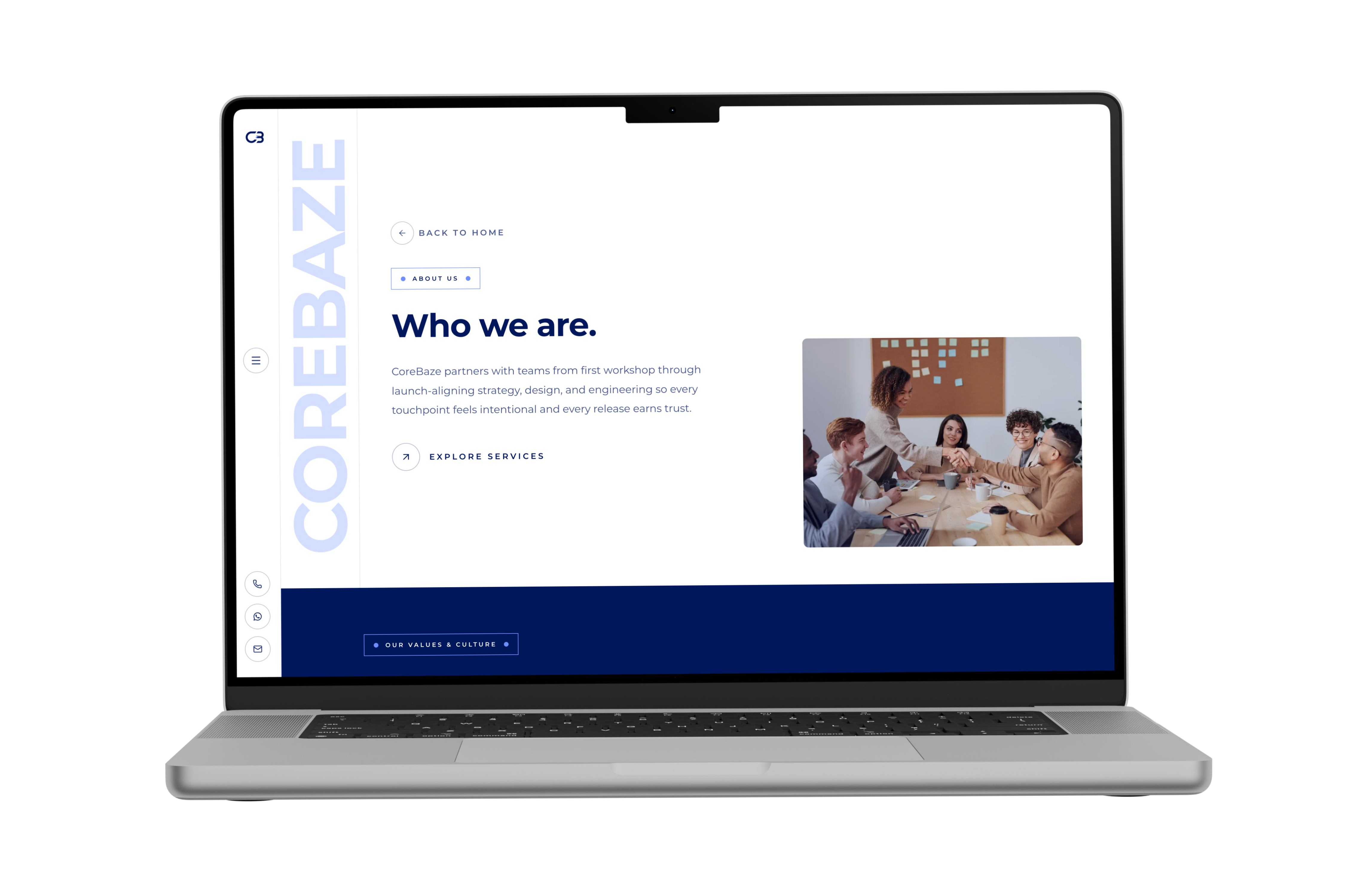 Corebaze Agency Website showcase 1