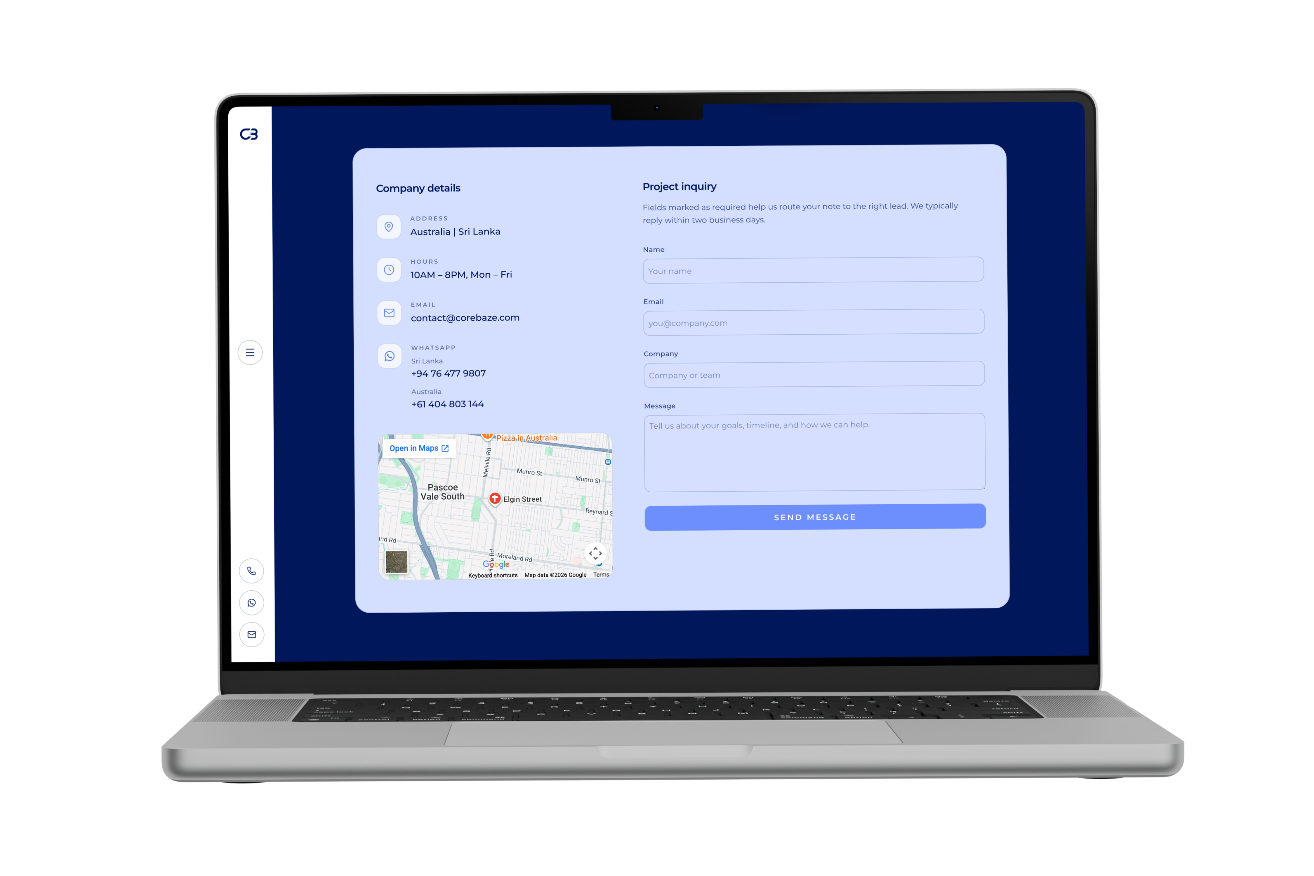 Corebaze Agency Website showcase 4
